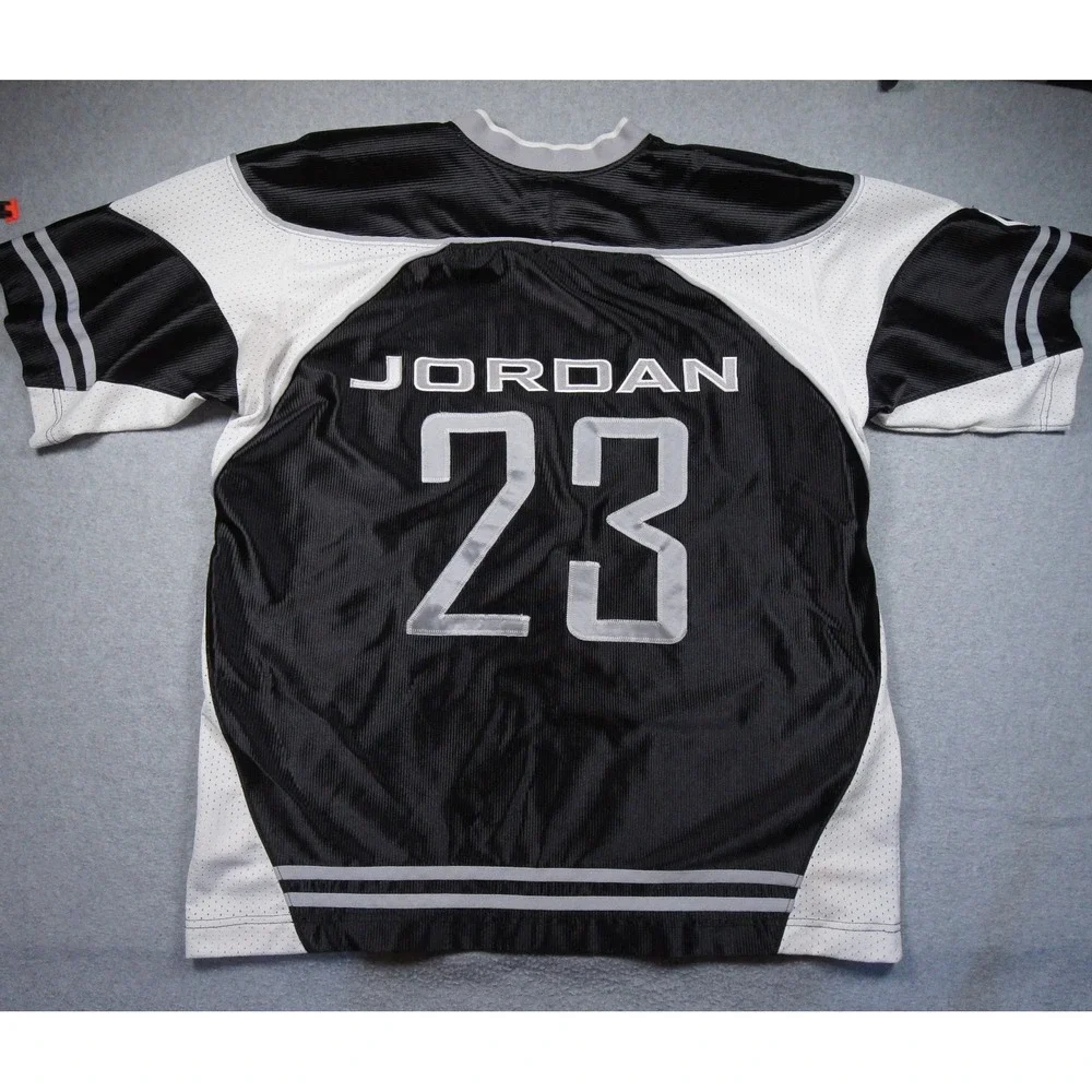 Vintage Jordan Jersey Mens XLarge Black Jumpman Basketball Colorblock Y2K